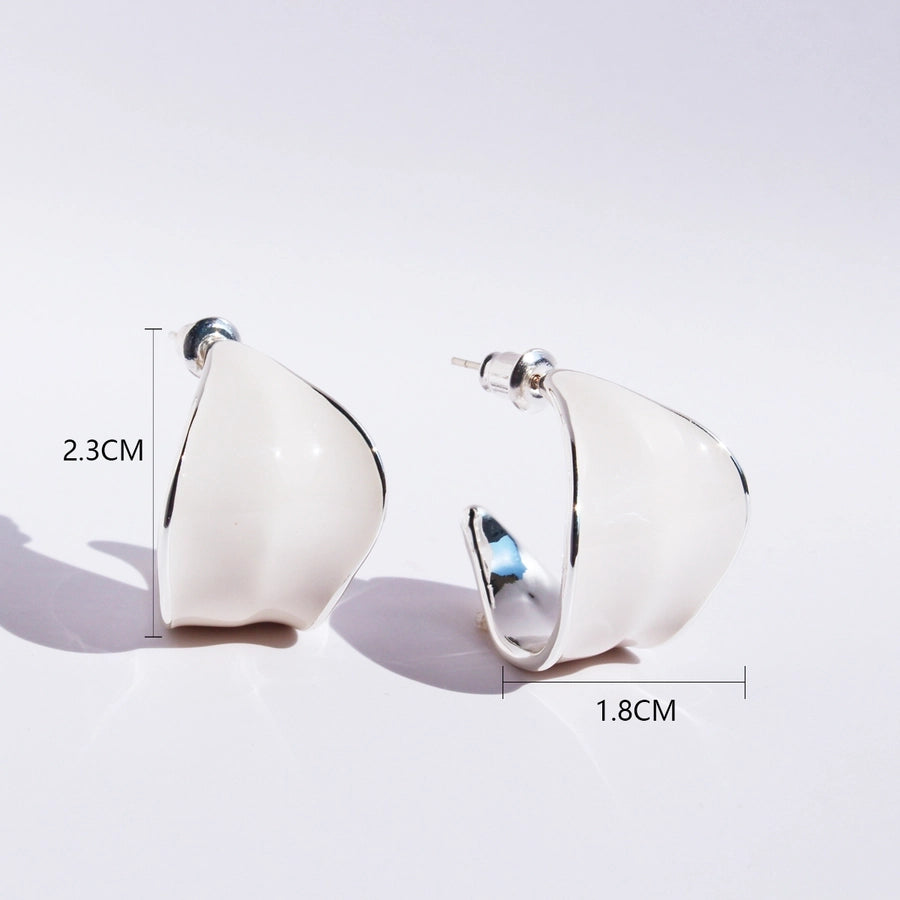 1 Pair Elegant Artistic Commute Geometric Epoxy Brass 24K Gold Plated Earrings