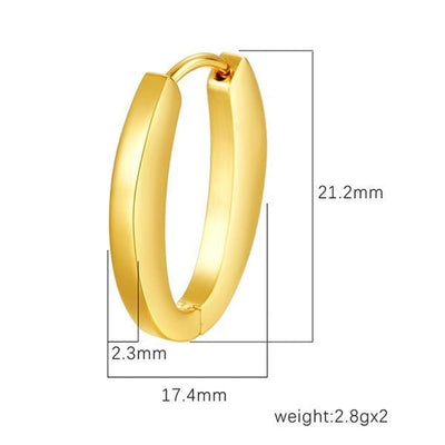 1 Pair Retro Simple Style Solid Color Plating 304 Stainless Steel 18K Gold Plated Earrings