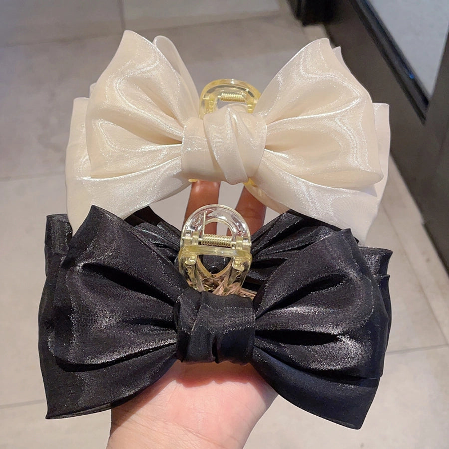 women's sweet simple style bow knot cloth hair claws