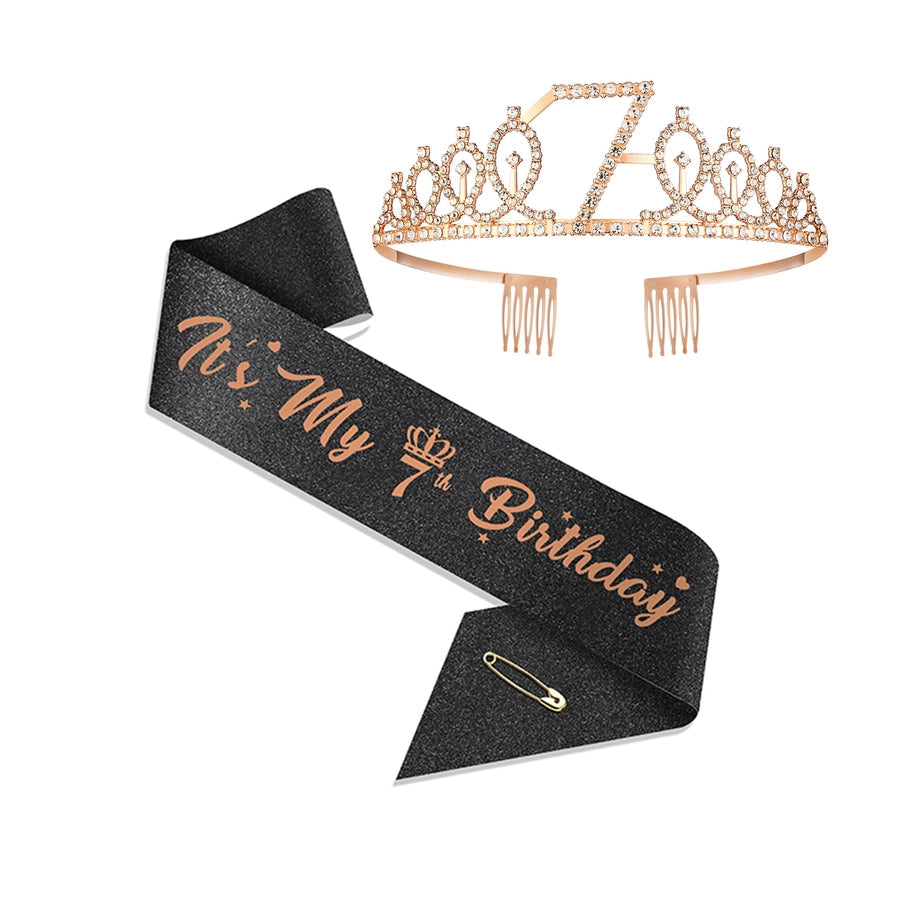 Girl'S Cartoon Style Letter Crown Metal Stoving Varnish Crystal Crown