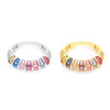 Copper Plating Geometric Zircon Copper Rings