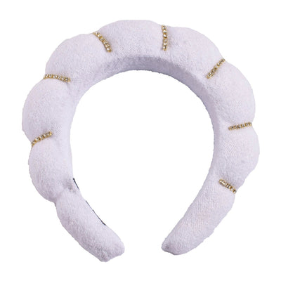 simple style color block towel velvet hair band