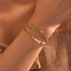 Simple Style Solid Color 304 Stainless Steel natural stone 18K Gold Plated cable chain Bracelets In Bulk