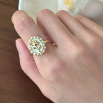 Copper Flower Butterfly Open Rings