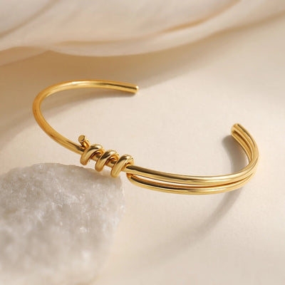 Retro Simple Style Commute Geometric 304 Stainless Steel Cuff Bracelets In Bulk