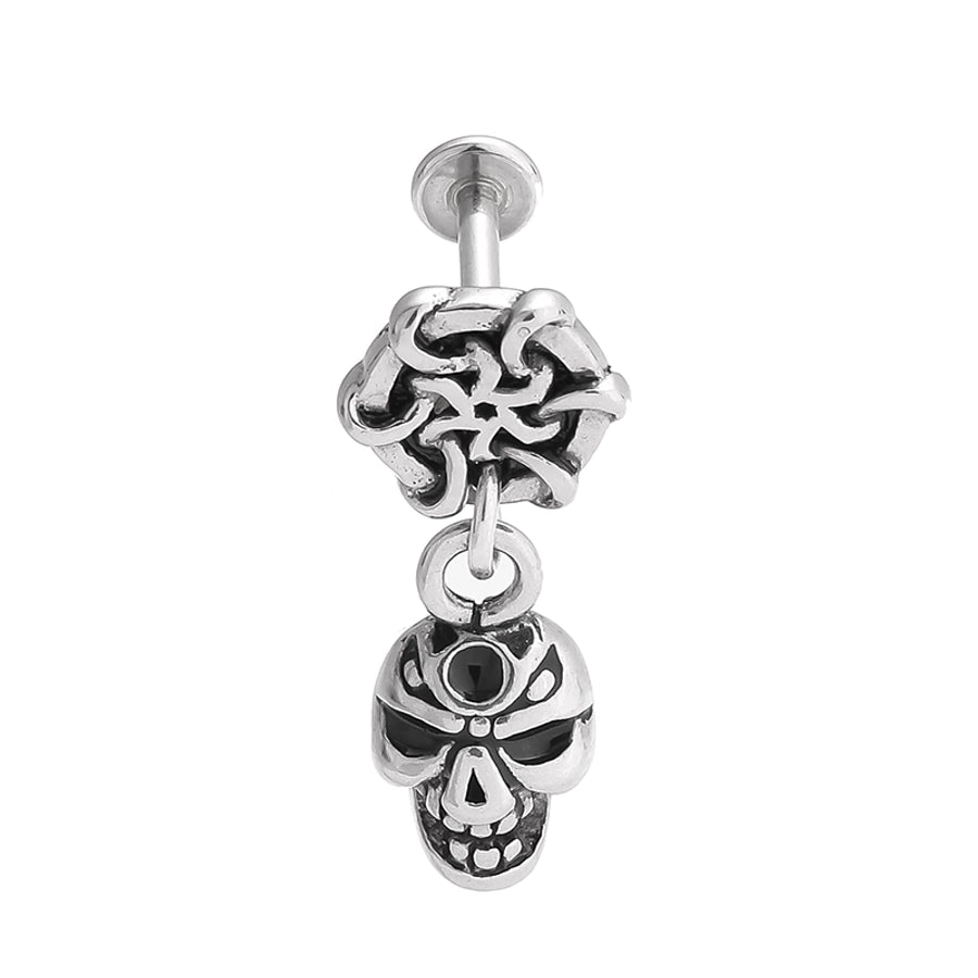 1 Piece Lip Rings Gothic Hip-Hop Snake Skull 316L Stainless Steel  Polishing Hollow Out Inlay Zircon Lip Rings Ear Cartilage Rings & Studs Nose Rings & Studs