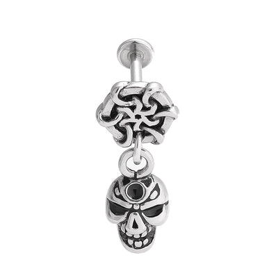 1 Piece Lip Rings Gothic Hip-Hop Snake Skull 316L Stainless Steel  Polishing Hollow Out Inlay Zircon Lip Rings Ear Cartilage Rings & Studs Nose Rings & Studs