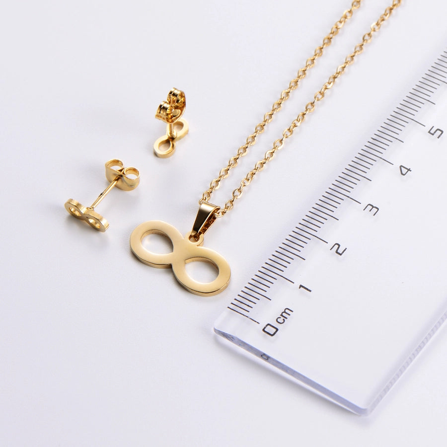 Jewelry Simple Style Classic Style Infinity Dollars Butterfly 304 Stainless Steel Jewelry Set
