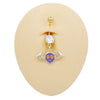 1 Piece Belly Rings Rock Punk Pumpkin Bat Skull 316 Stainless Steel  Alloy Epoxy Inlay Rhinestones Zircon Gold Plated