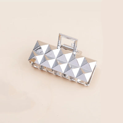 women's simple style square metal plating hair claws