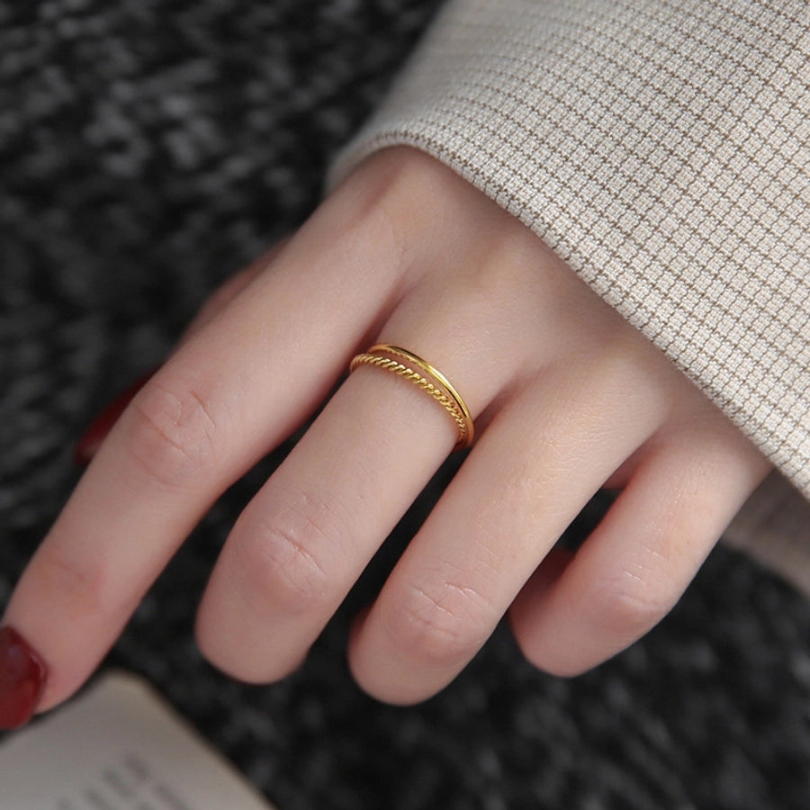 Jewelry Simple Style Geometric Titanium Steel Plating Rings