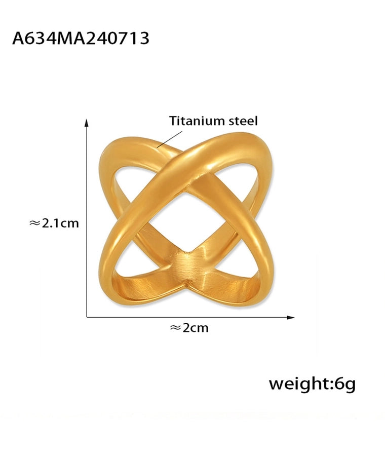 Jewelry Simple Style Classic Style Solid Color Titanium Steel 18K Gold Plated Plating Rings