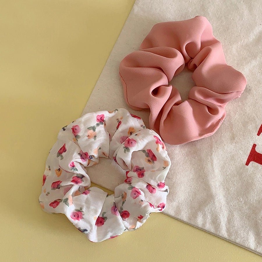 Women's Sweet Simple Style Ditsy Floral Solid Color Cloth Hair Tie