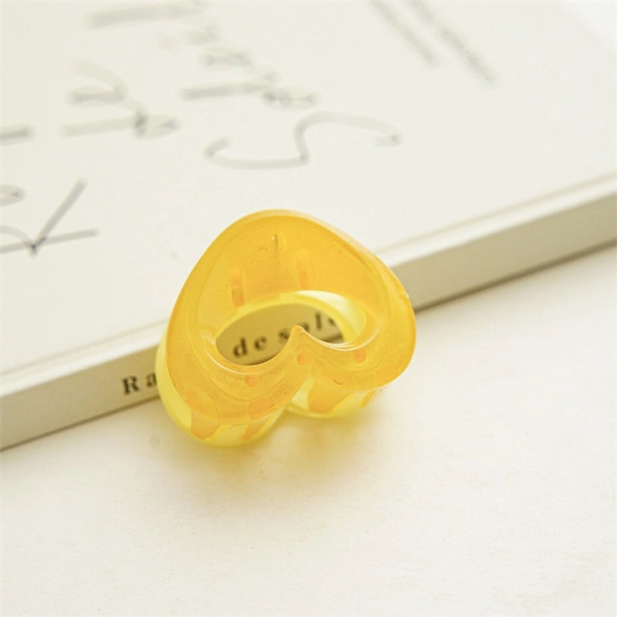 sweet heart shape plastic resin hollow out hair claws