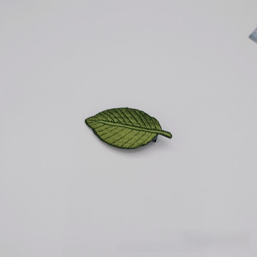 Green leaves embroidered hairpin sweet side clip Sen women's literary retro hairpin small fresh clip