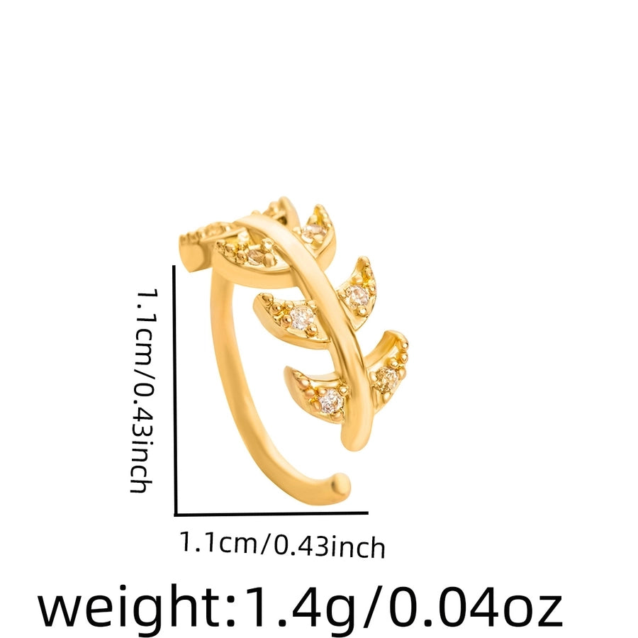 1 Piece Nose Rings & Studs Simple Style Geometric Heart Shape Alloy Plating Inlay Rhinestones Nose Rings & Studs