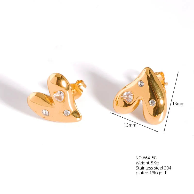 1 Pair Casual Simple Style Classic Style Geometric Square 304 Stainless Steel 18K Gold Plated Imitation Gold  Ear Studs