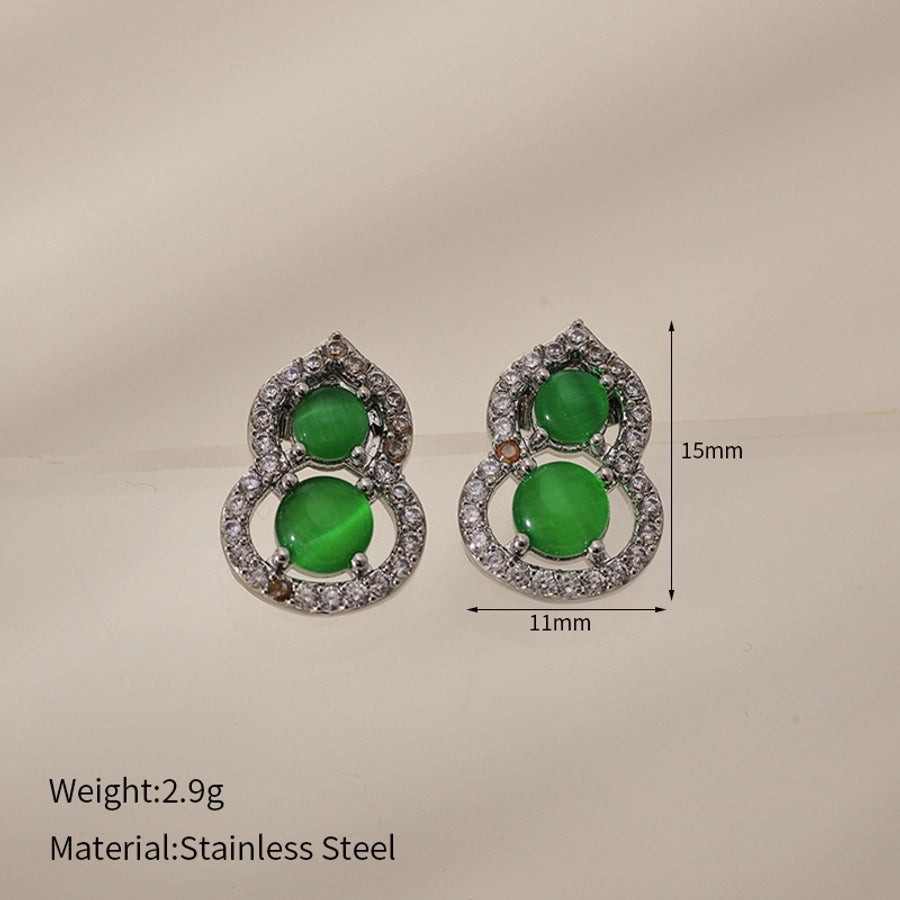 1 Pair Elegant Gourd 304 Stainless Steel Ear Studs