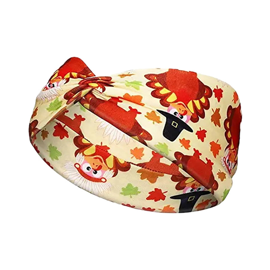 casual vacation plaid bow knot cloth printing hair band