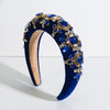 glam shiny flower cloth lace inlay rhinestones pearl hair band