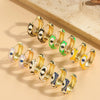1 Pair Elegant Simple Style Commute Devil's Eye Enamel Copper 14K Gold Plated Earrings