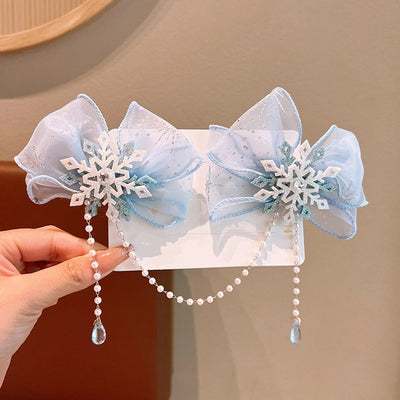 Kid'S Ethnic Style Bow Knot Synthetic Yarn Organza Hair Clip