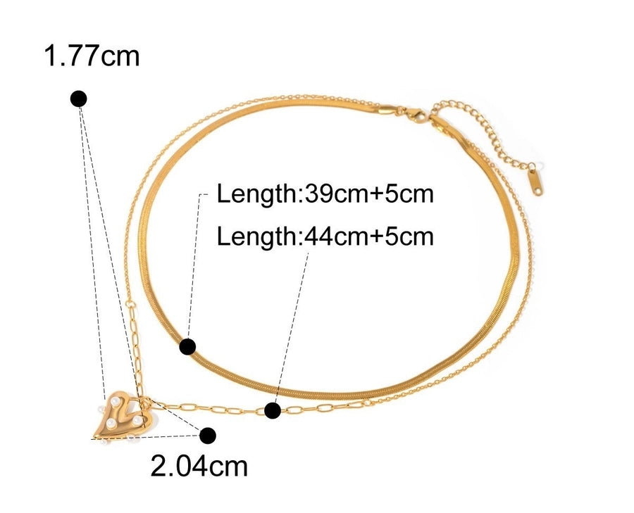 Jewelry Simple Style Heart Shape Titanium Steel Jewelry Set