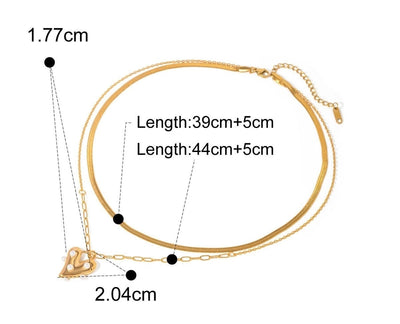 Jewelry Simple Style Heart Shape Titanium Steel Jewelry Set