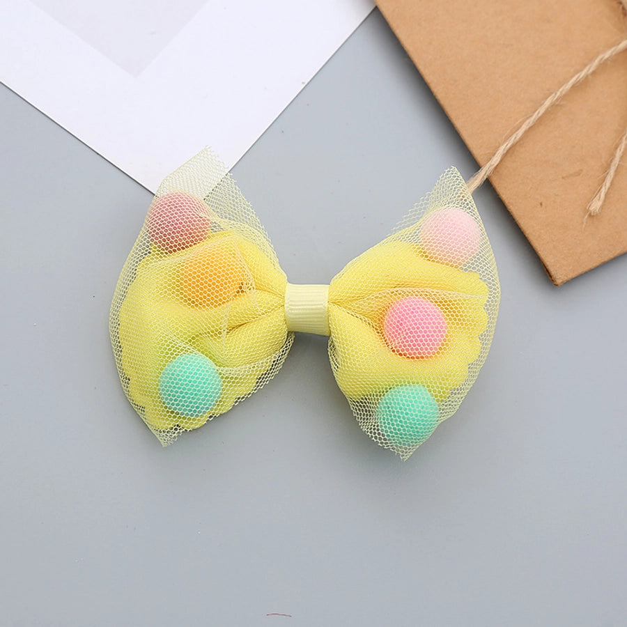 girl's sweet bow knot cloth gauze hair clip