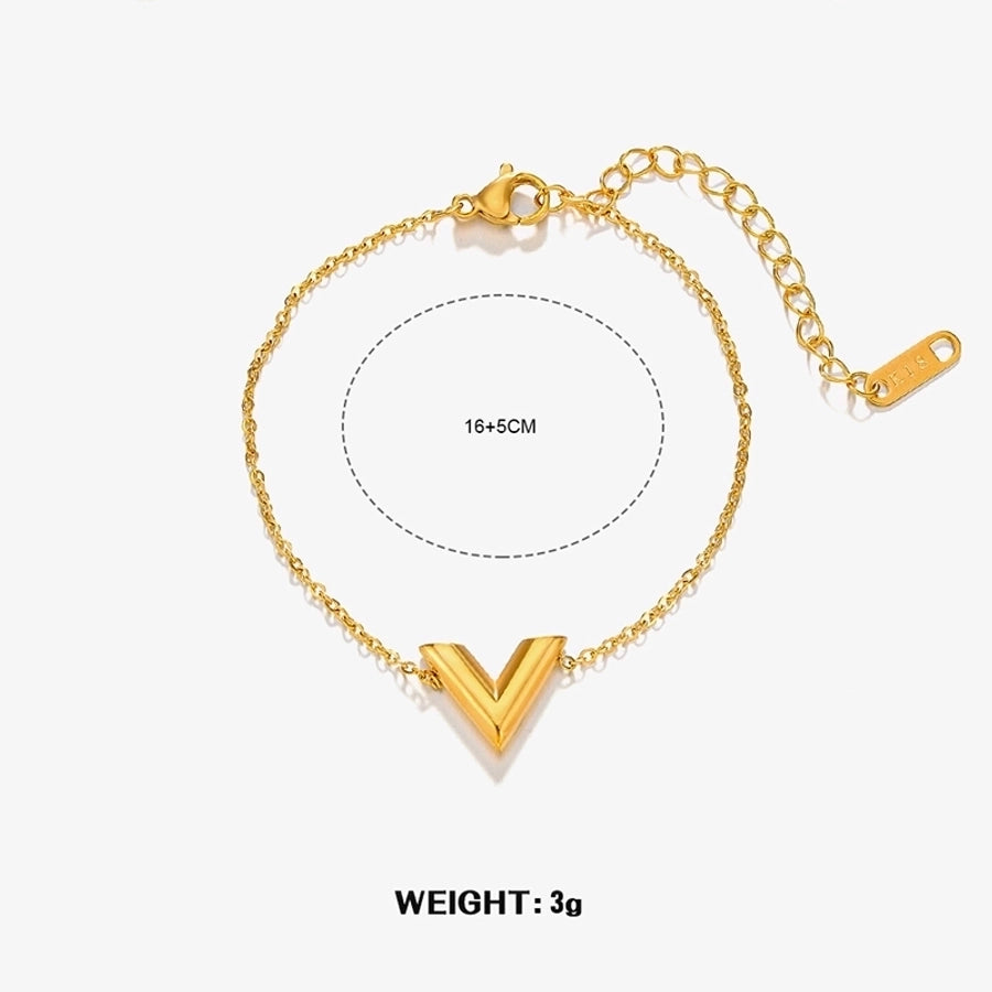 Jewelry Elegant Simple Style Geometric 304 Stainless Steel Gold Plated Bracelets Earrings Necklace