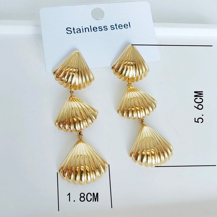 1 Pair Casual Modern Style Simple Style Starfish Butterfly Shell Plating 304 Stainless Steel 18K Gold Plated Drop Earrings