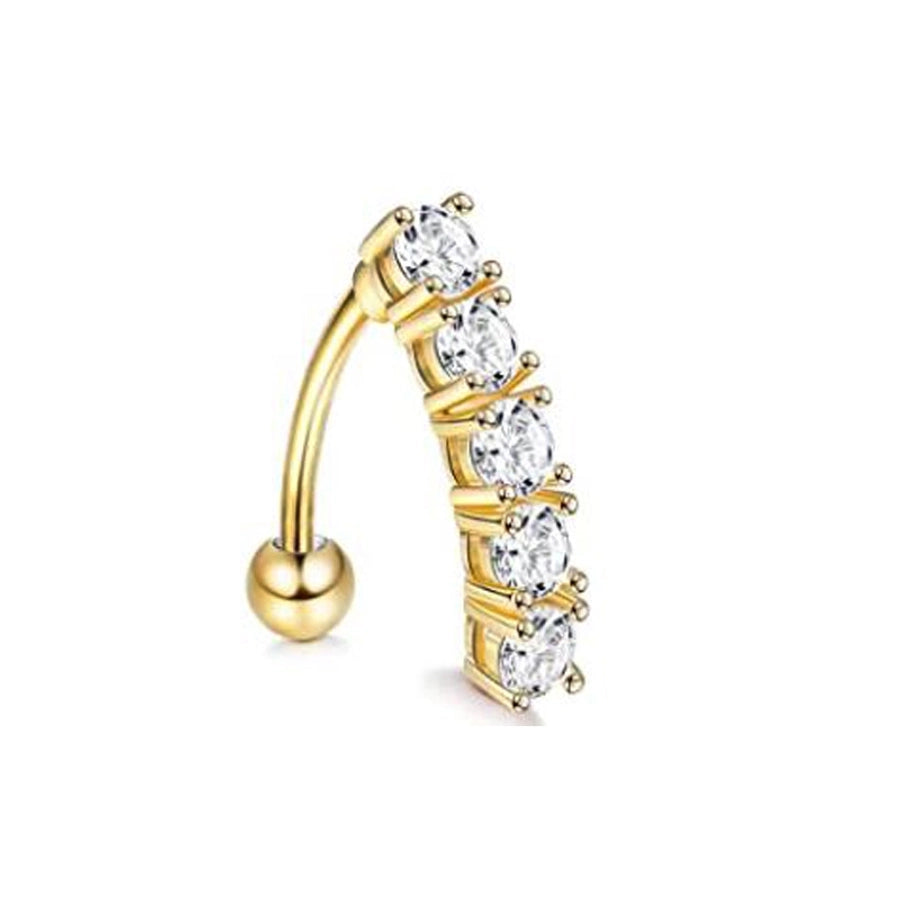 1 Piece Belly Rings Simple Style Shiny Round Heart Shape Bow Knot 316L Stainless Steel  Inlay Zircon