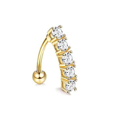 1 Piece Belly Rings Simple Style Shiny Round Heart Shape Bow Knot 316L Stainless Steel  Inlay Zircon
