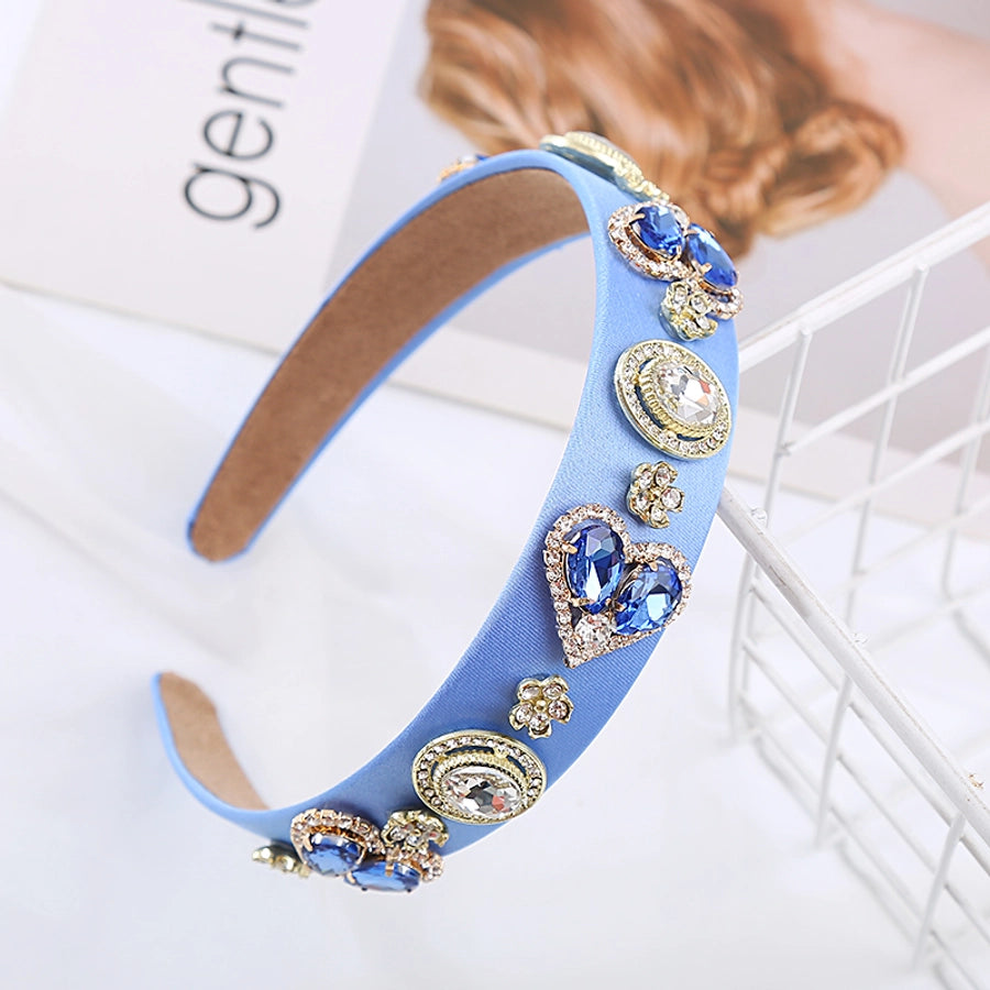 elegant oval heart shape rhinestone hair band