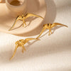 Jewelry Casual Retro Sun Swirl Pattern Butterfly 304 Stainless Steel 14K Gold Plated Open Rings