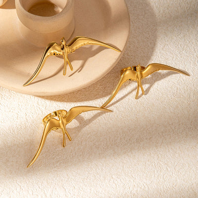 Jewelry Casual Retro Sun Swirl Pattern Butterfly 304 Stainless Steel 14K Gold Plated Open Rings