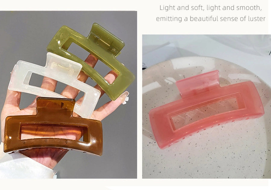 Korean-style Bright Face Non-scratch Disc Hair Clip Women's Large Frosted Elegant Shark Clip Back Head Hairpin Headwear Hair Clip