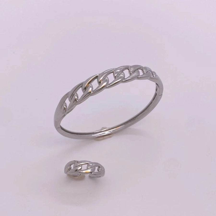 Jewelry Vintage Style Classic Style Geometric Copper Zircon Rings Necklace Jewelry Set