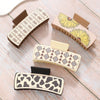 retro color block plastic resin printing hair claws