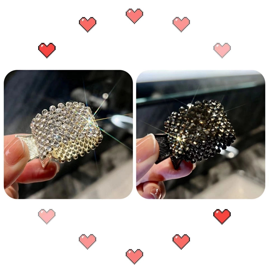 fashion simple style geometric metal inlay artificial pearls rhinestones hair buckle