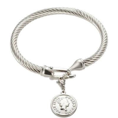 Marine Style Starfish Heart Shape Shell Titanium Steel Bangle In Bulk