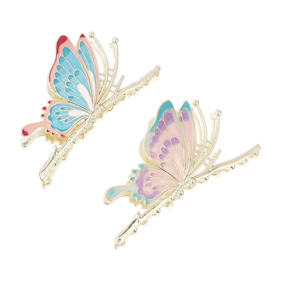 elegant sweet butterfly metal plating hair claws
