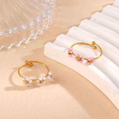 Jewelry Elegant Pastoral Flower Titanium Steel Jewelry Set