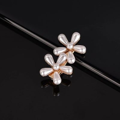 simple style geometric bow knot imitation pearl alloy plastic hair clip 1 piece