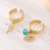 Copper Devil's Eye Starfish Cat Claws Charm Rings Open Rings