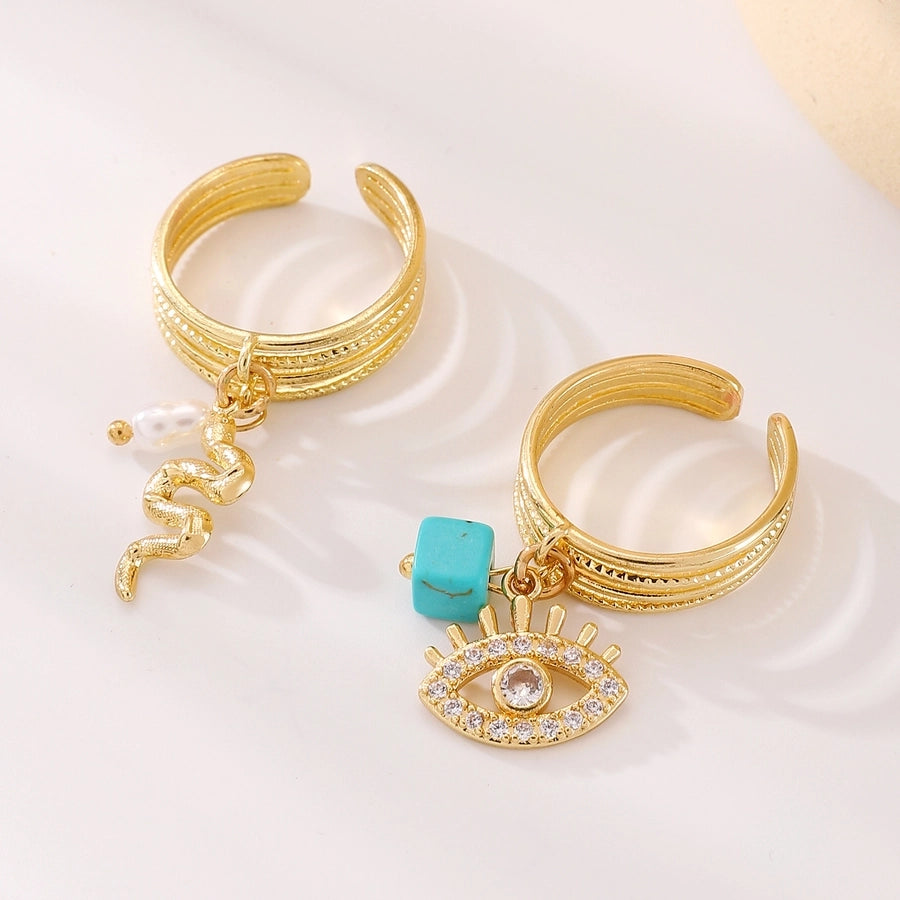 Copper Devil's Eye Starfish Cat Claws Charm Rings Open Rings