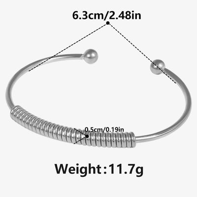 304 Stainless Steel European and American Coil Bracelet Female 18K Gold Niche High Sense C- Shaped Open Adjustable Bracelet in Stock