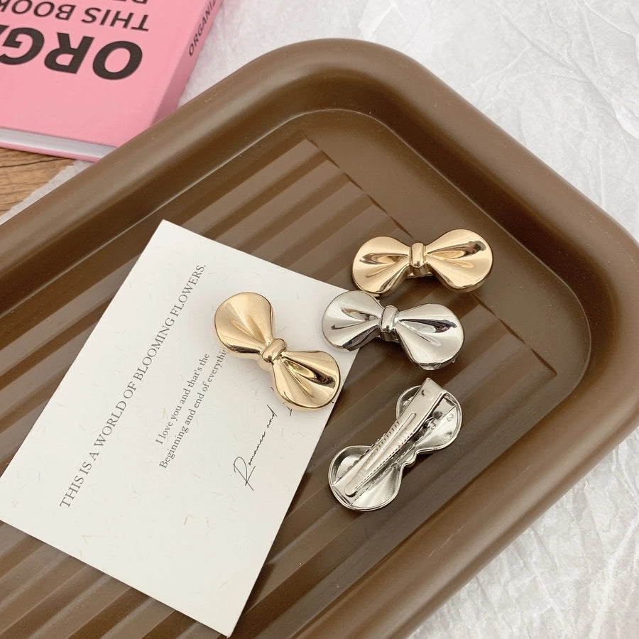 Women's Sweet Simple Style Bow Knot Metal Hair Clip