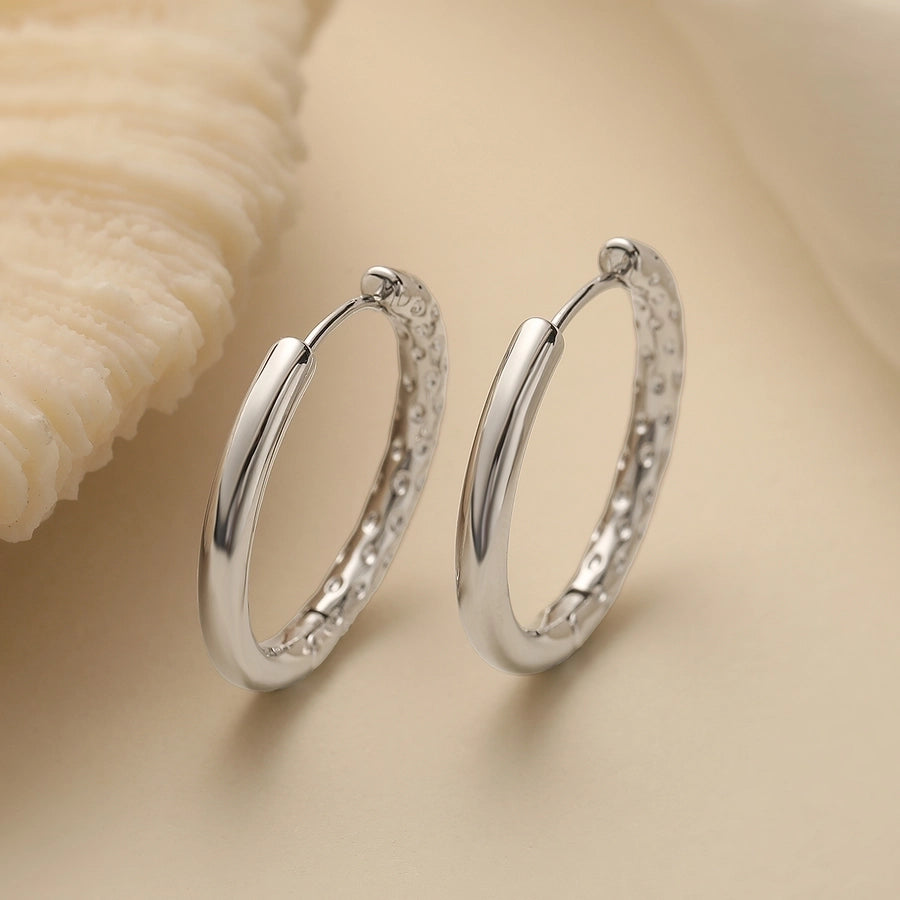 1 Pair Retro Simple Style Commute Geometric Copper Hoop Earrings