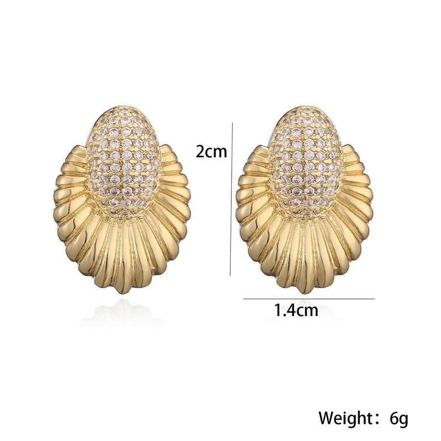 1 Pair Retro Simple Style Commute Geometric Plating Inlay Copper Zircon Drop Earrings